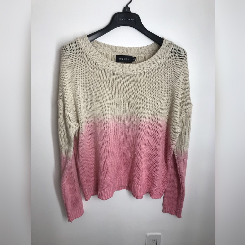 MinkPink Ombré Cream to Pink Sweater - Picture 2 of 5